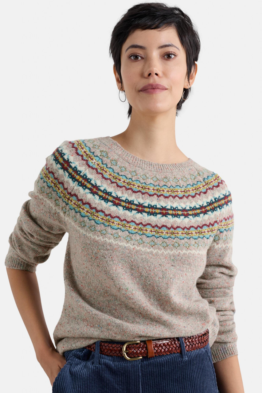 Seasalt Cornwall Pullover Seas Edge Damen Beige Rosa Türkis Fairisle