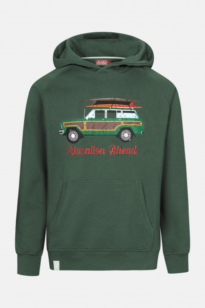 Derbe Vacar Hoodie Herren Kapuzenpullover Grün Kombu Green