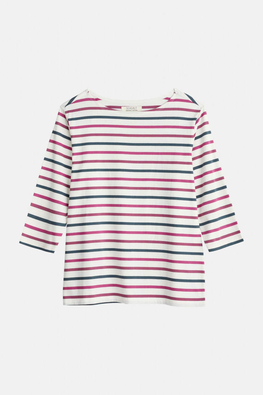 Seasalt Streifenshirt Sailor Top Damen Blau Gelb GOTS Organic