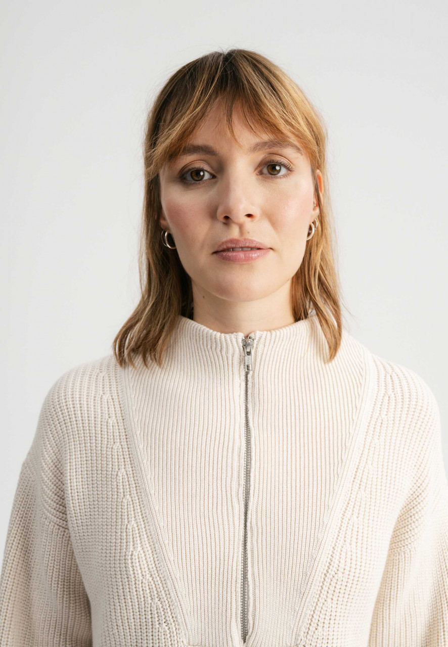 MELA Rippstrick Troyer KIMAYA Damen Natur Weiß Baumwolle Nachhaltig