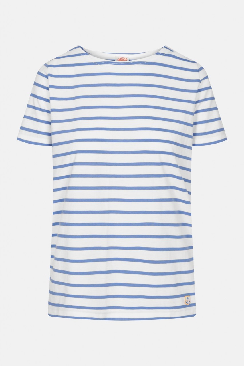 Armor Lux Damen T-Shirt Gestreift Weiß Blau Orizzonte Mariniere Hoedic