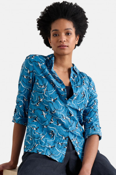 Seasalt Cornwall Bluse Larissa Damen Blau Vögel