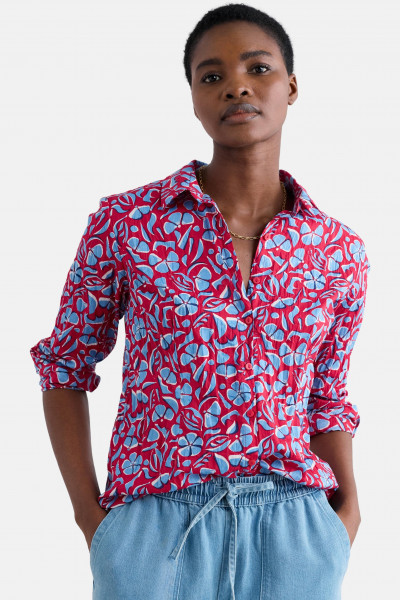 Seasalt Bluse Larissa Damen Rot Blau Blumen Floral Seasalt Bluse Larissa Damen Rot Blau Blumen Floral