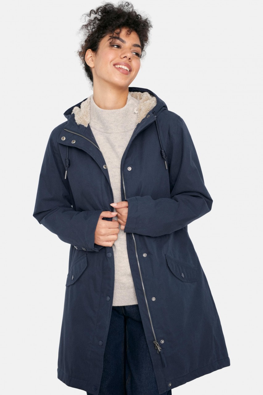 Seasalt Cornwall Plant Hunter 2 Regenjacke Midnight Dunkelblau Wintermantel Parka