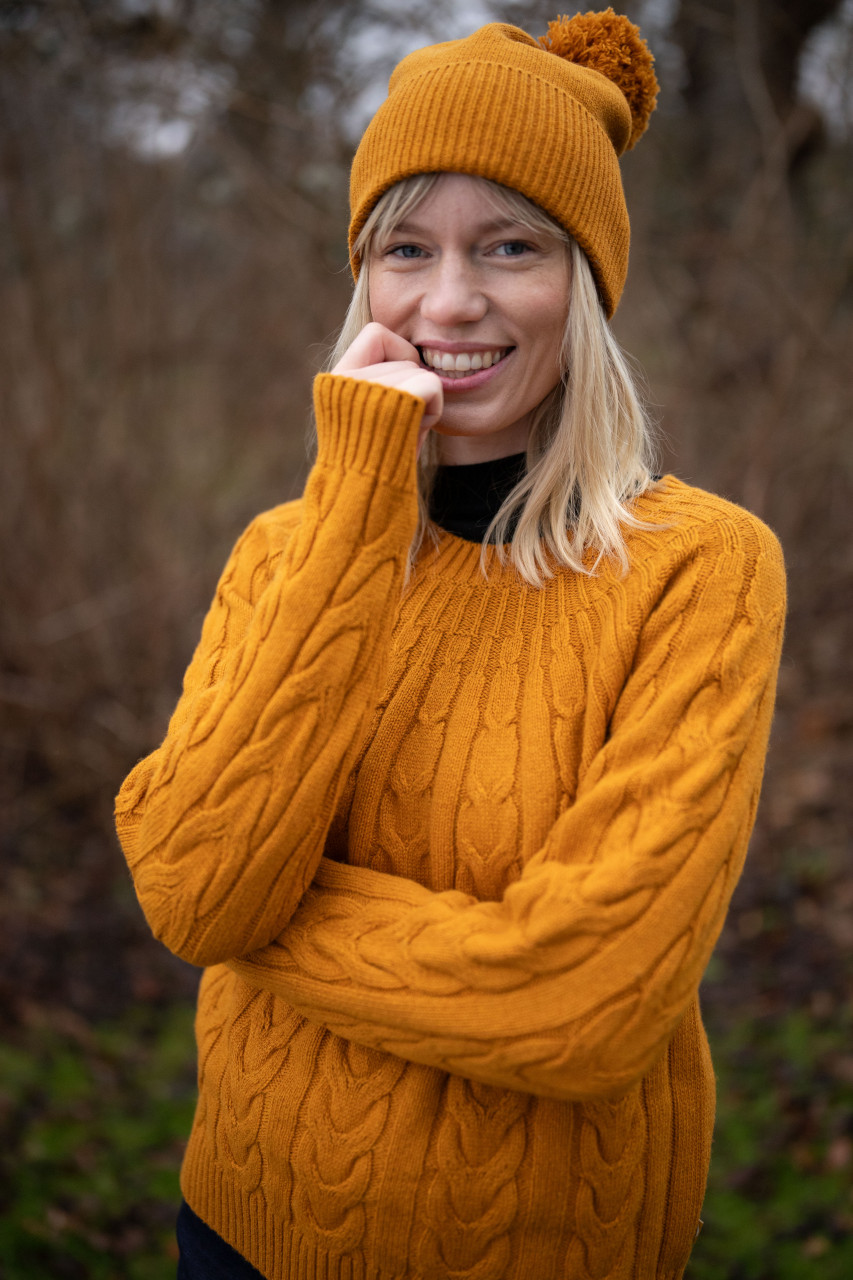 Danefae Strickpullover Danecables Damen Gelb