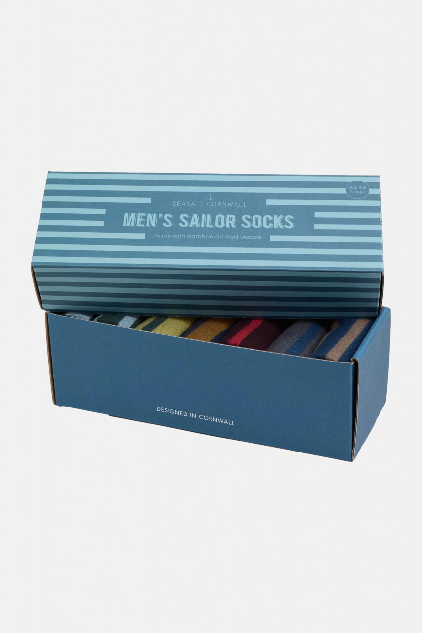 Seasalt Cornwall Socken Sailor Herren Geschenk Box Gestreift Maritim