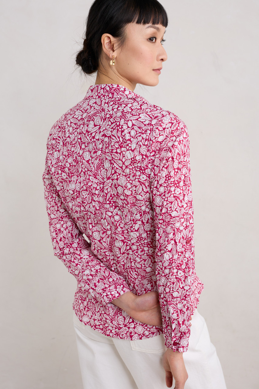 Seasalt Cornwall Larissa Damen Bluse Pink Rot Garten Gemüse