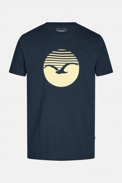 Cleptomanicx Herren T-Shirt Möwe New Sun Sky Captain Dunkelblau Baumwolle Nachhaltig Cleptomanicx Herren T-Shirt Möwe New Sun Sky Captain Dunkelblau Baumwolle Nachhaltig