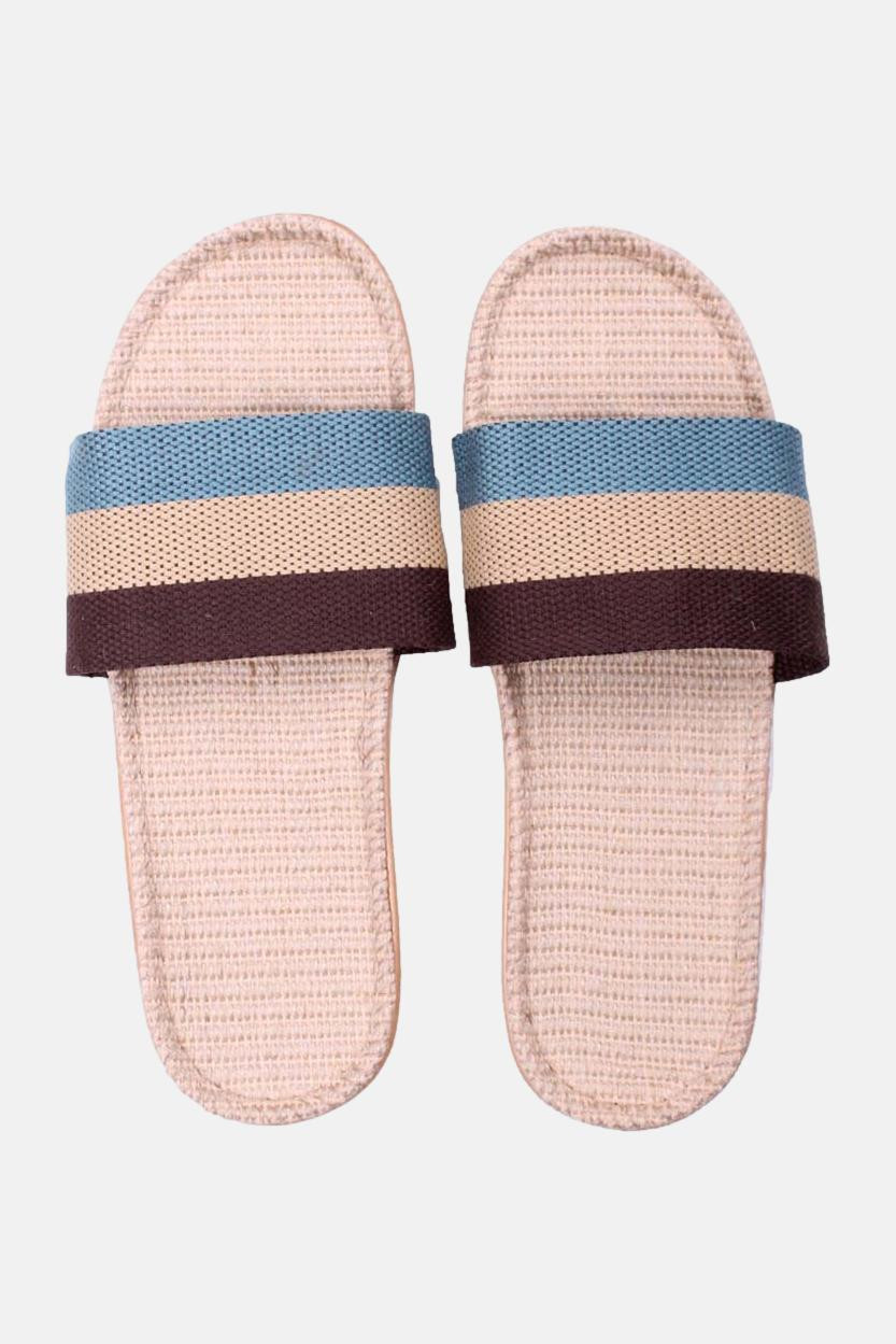 Danefae Sandalen Danelulu Damen Hellblau Braun Bast Badelatschen