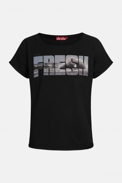 Derbe Fresh Damen Shirt Schwarz Welle
