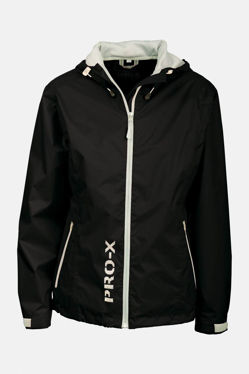 Damen Regenjacke Lady Flash Schwarz-Silver Pro-X