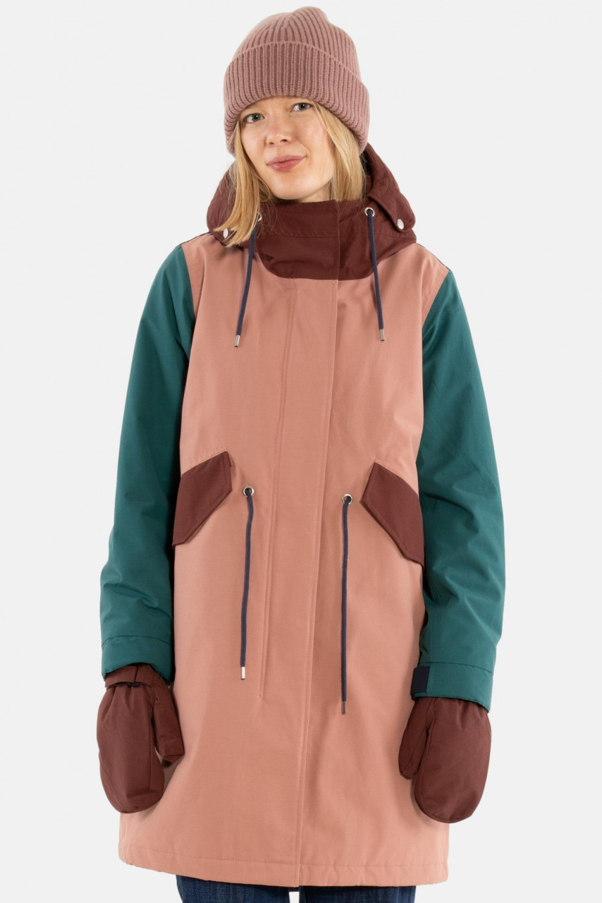 Danefae Winterjacke Danesvaneke Damen Braun Petrol Blau Parka Regenjacke