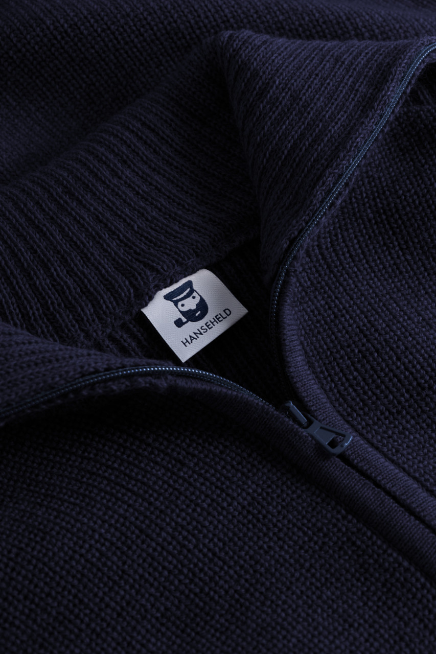 Troyer Strickjacke Hanseheld Wolle Herren Blau
