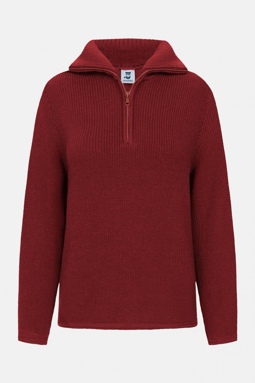 Troyer Wolle Bordeaux Rot für Damen von Hanseheld