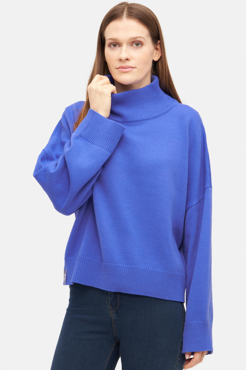 Derbe Strick-Pullover Basic Damen Lila