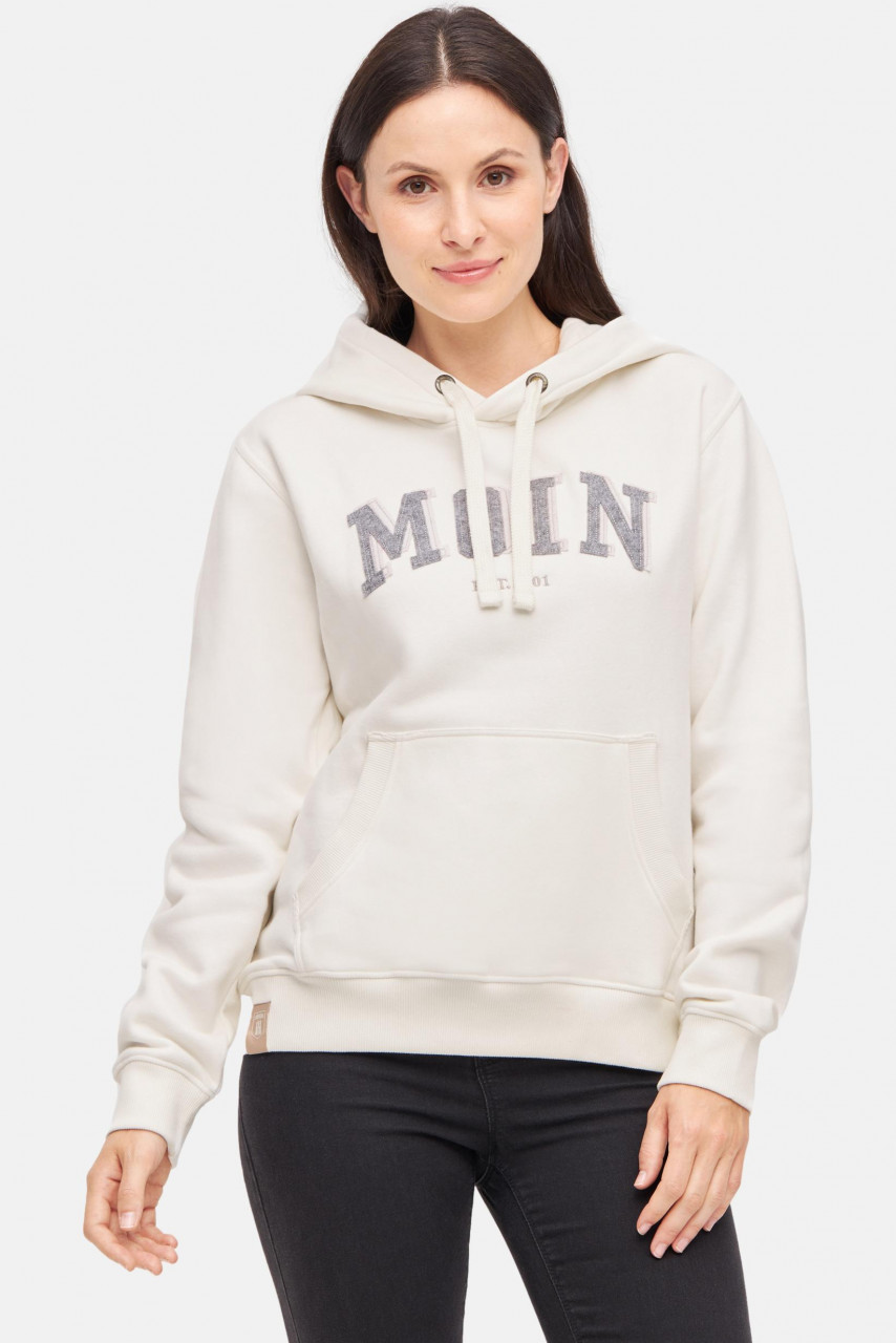 Derbe Hoodie Moinmoin Damen Weiß Kapuzenpullover GOTS