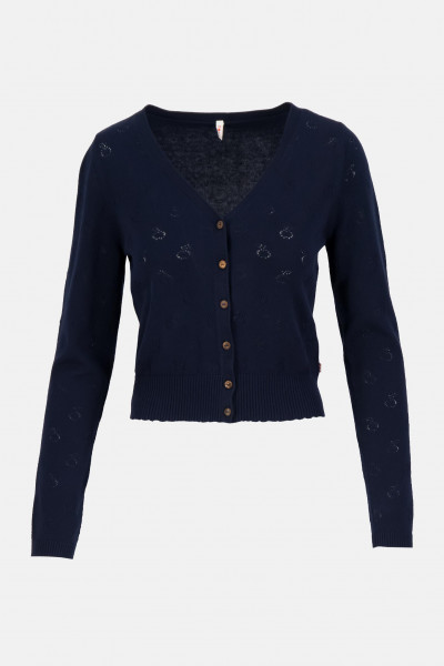 Blutsgeschwister Save The World Damen Strickjacke Blue Apple Pie Blau