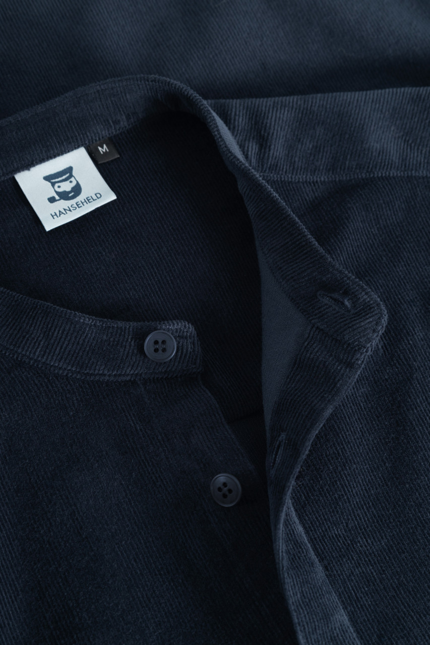 Detailbild von Cordhemd Blau für Herren von Hanseheld