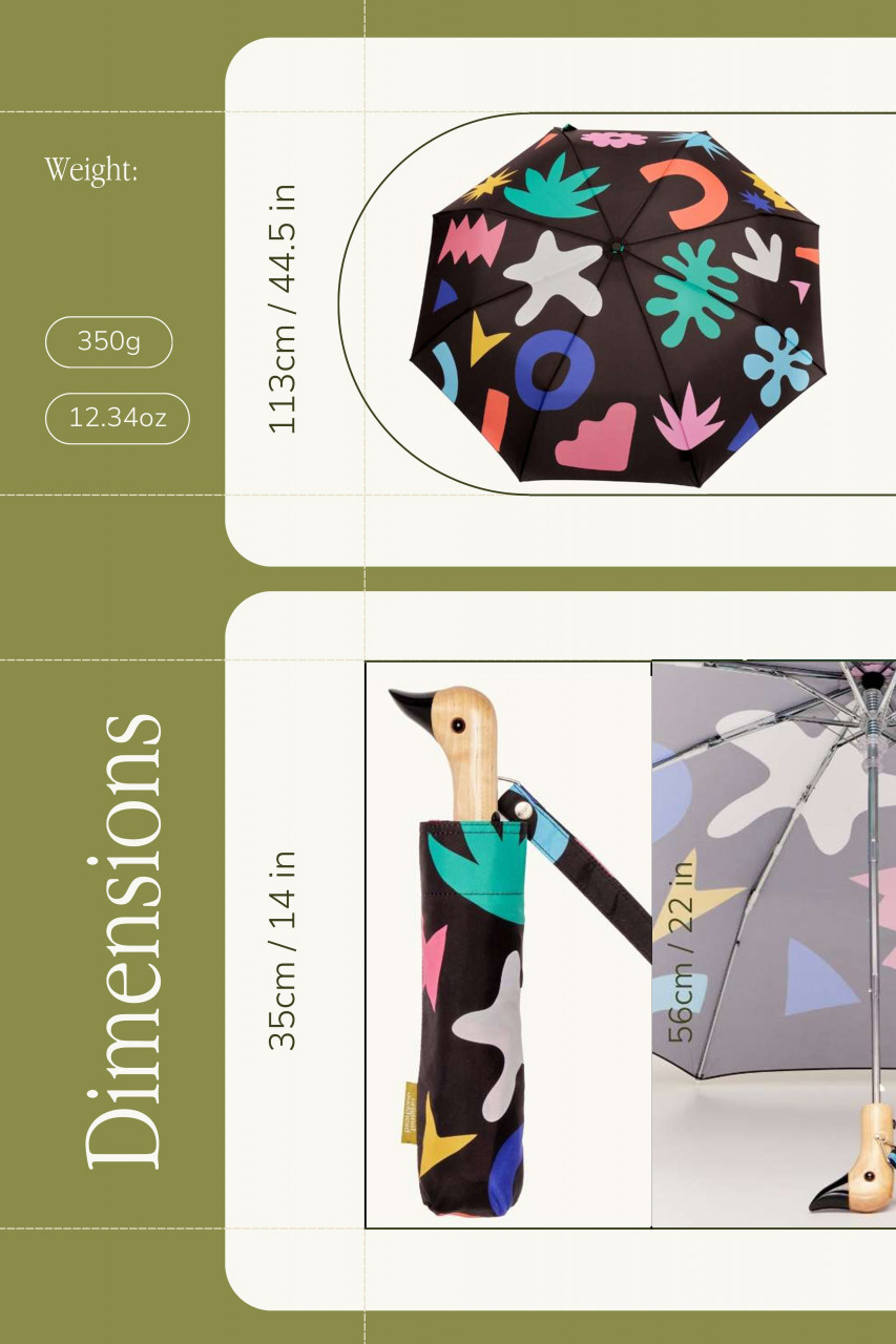 Original Duckhead Regenschirm Schwarz Rot Türkis