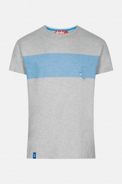 kk Derbe Kink Herren T-Shirt Grey Melange Hellgrau Derbe Kink Herren T-Shirt Grey Melange Hellgrau