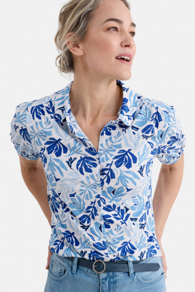 Seasalt Cornwall Embrace Bluse Blau Weiß Floral Seaweed