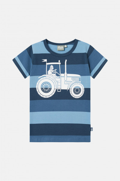Danefae Traktor Kinder T-Shirt Blau Organic Danechieves Tee