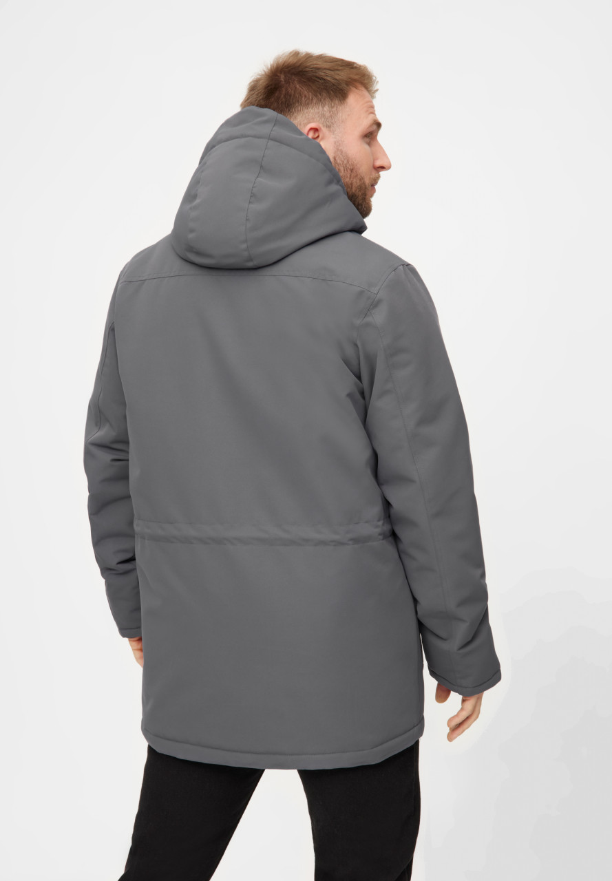 Derbe Winterjacke Festholm Herren Grau Warm Gefüttert