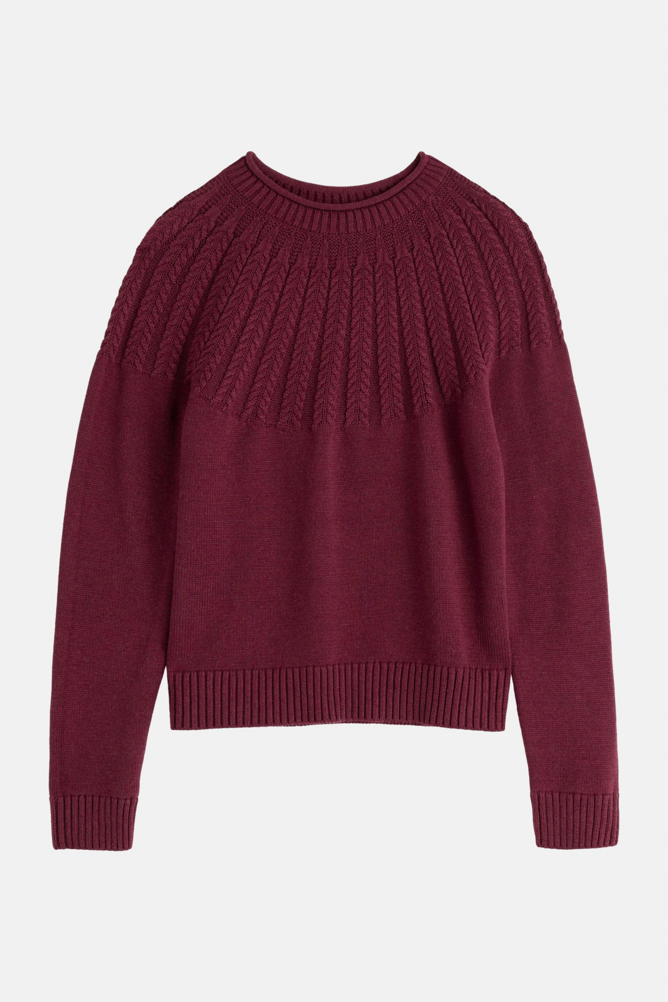 Seasalt Pullover Stone Chat Damen Bordeaux Rot Fairisle Strick