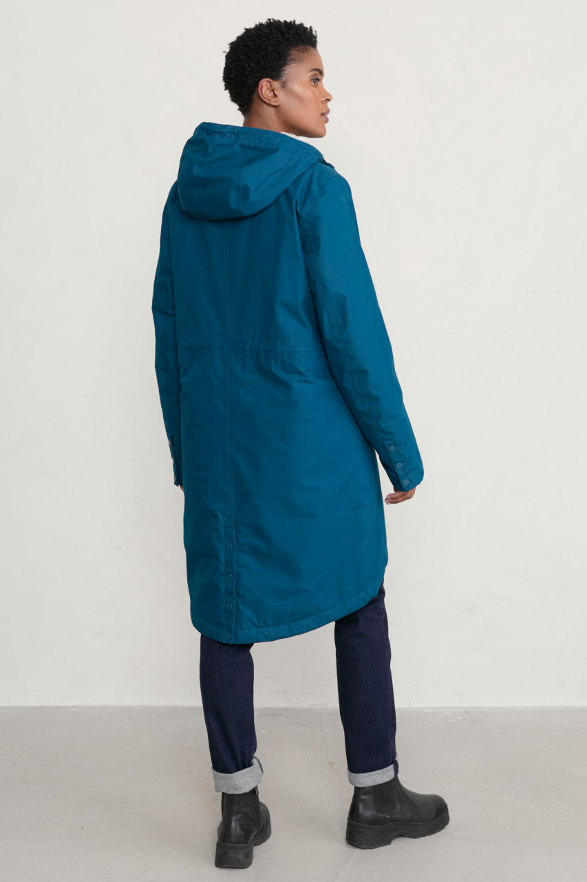 Seasalt Cornwall Regenjacke türkis - Model - Rückansicht