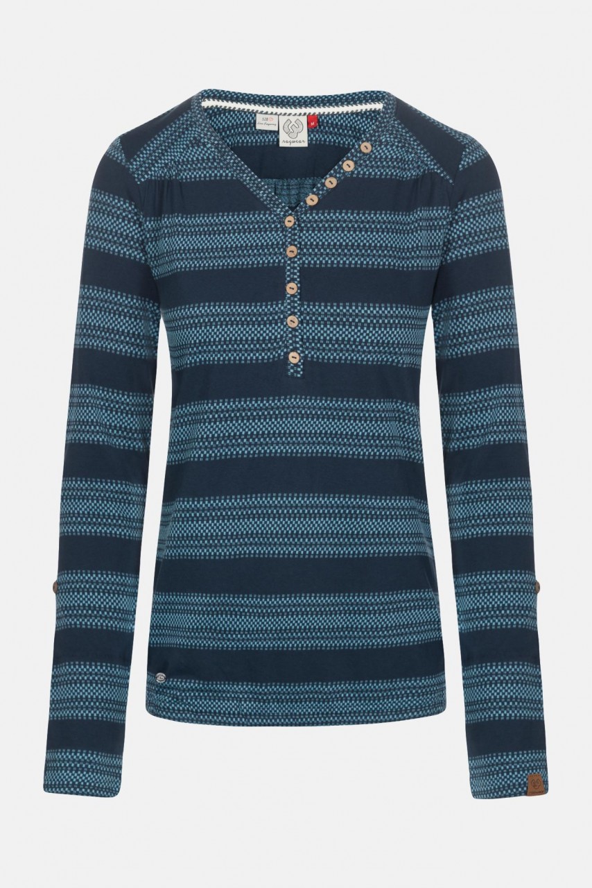 Ragwear Pinch Stripes Navy Damen Langarmshirt Dunkelblau
