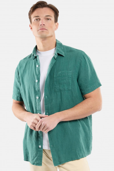 Armor Lux Kurzarm Hemd Herren Grün Comfort