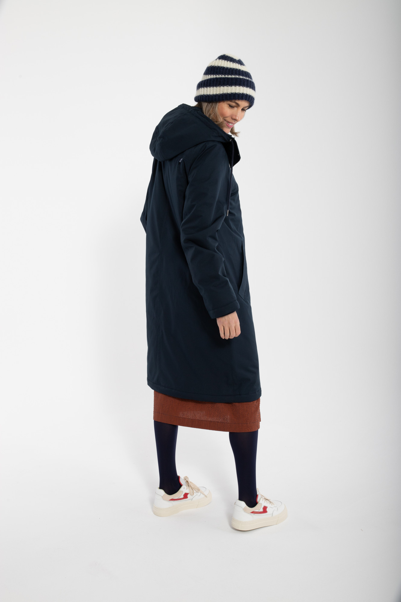 Danefae Danemargarethe Damen Wintermantel Blau Dark Navy