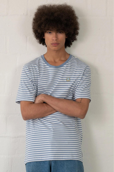 Hafendieb Strandkorb Herren T-Shirt Light Blue Streifen Blau Hafendieb Strandkorb Herren T-Shirt Light Blue Streifen Blau