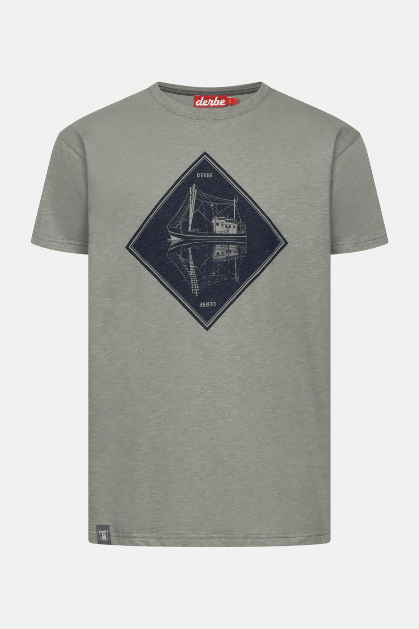 Derbe T-Shirt Schipp Herren Grau GOTS Organic