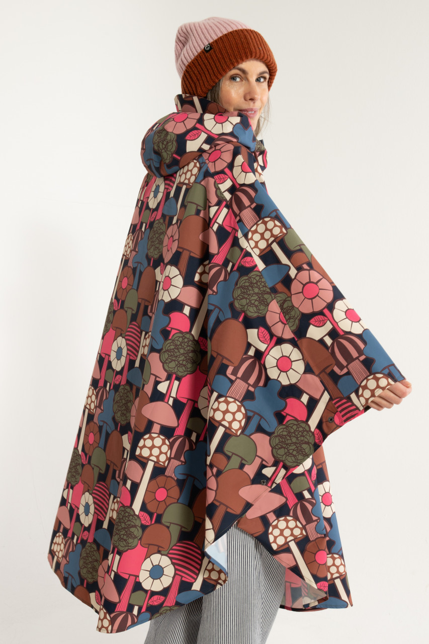 Danefae Regenponcho Danebodil Damen Blau Pink Pilze Regencape