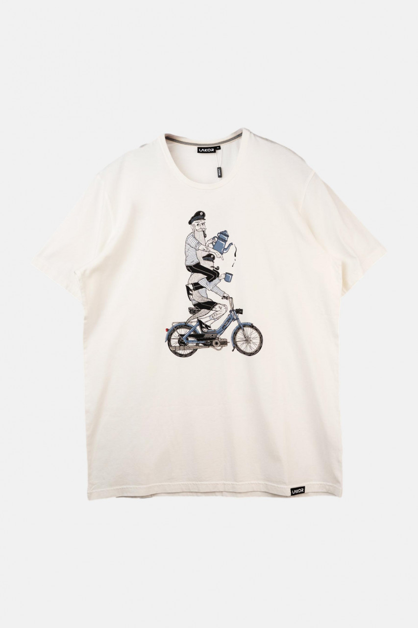 LAKOR T-Shirt Hitching Herren Weiß Kapitän Pfeife