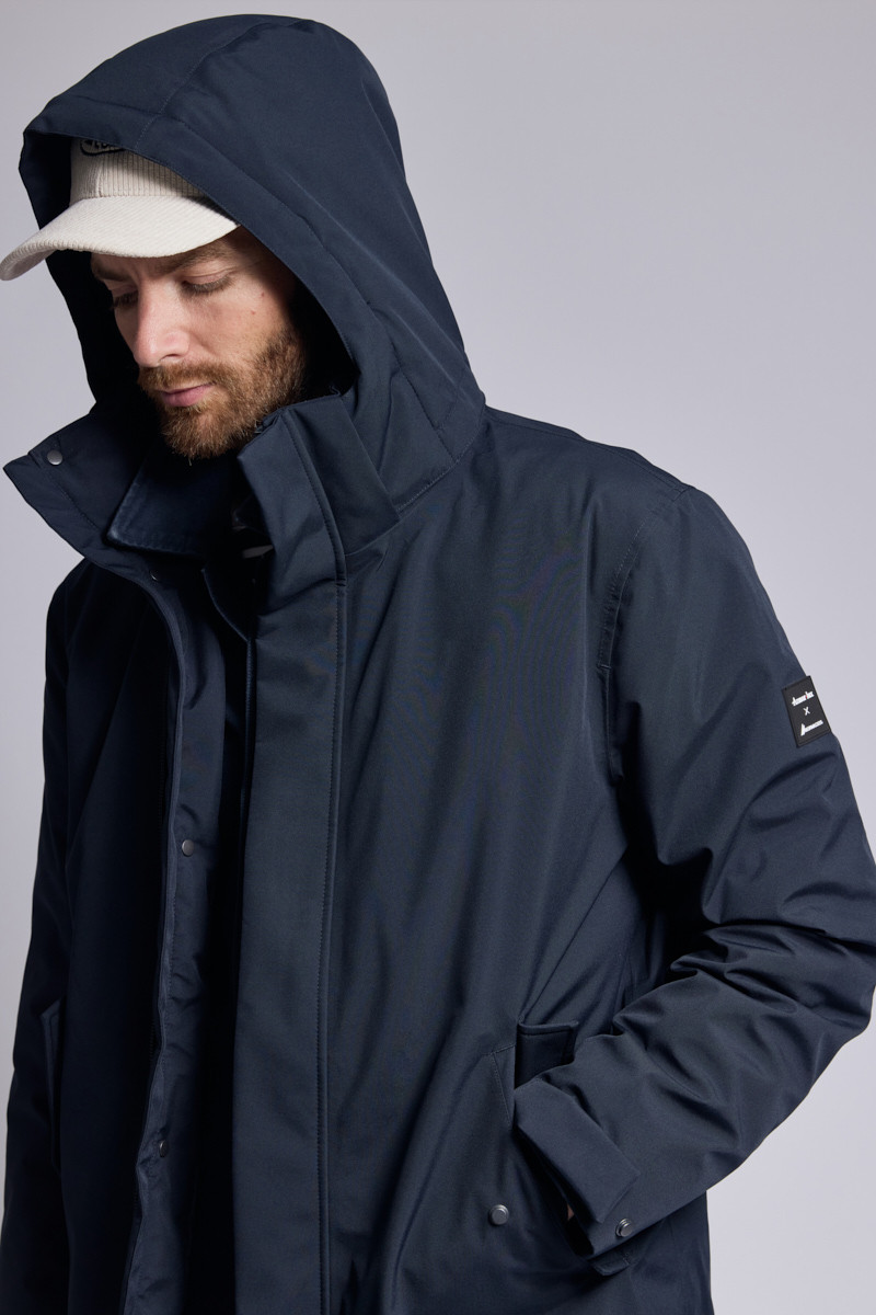 Armor Lux Parka Collab Herren Winterjacke Dunkelblau Marine