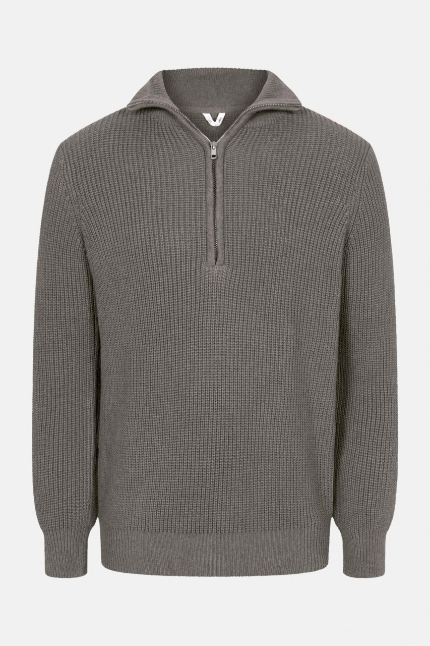 MELA Troyer UDAI Herren Pullover Braun Meliert Baumwolle GOTS Organic