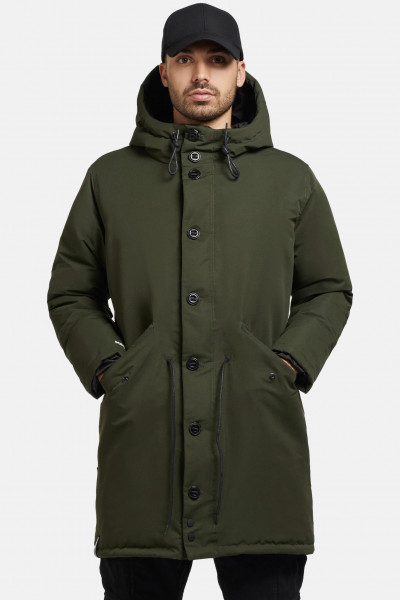 Khujo Terra Herren Winterjacke Oliv Deep Green Khaki Parka Wende Mantel