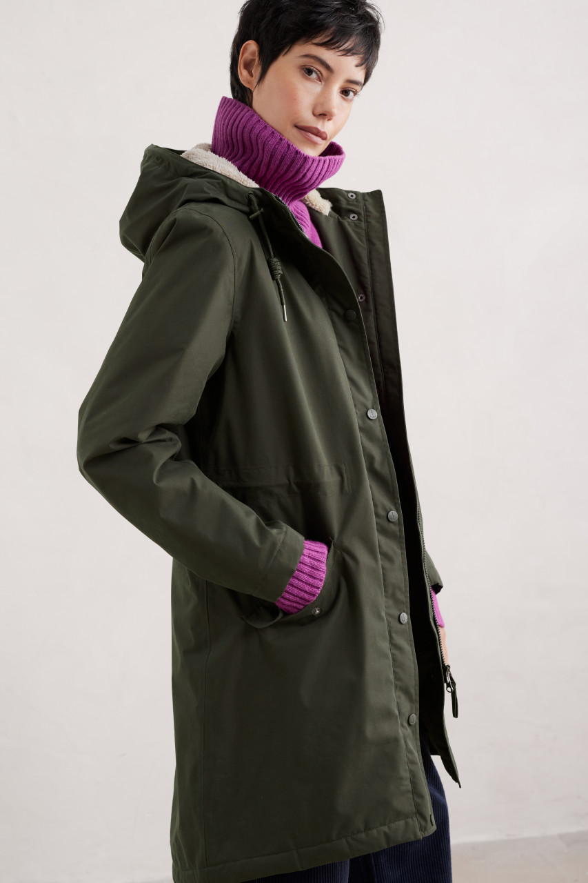 Seasalt Cornwall Regenjacke Plant Hunter Damen Oliv Grün Winterjacke