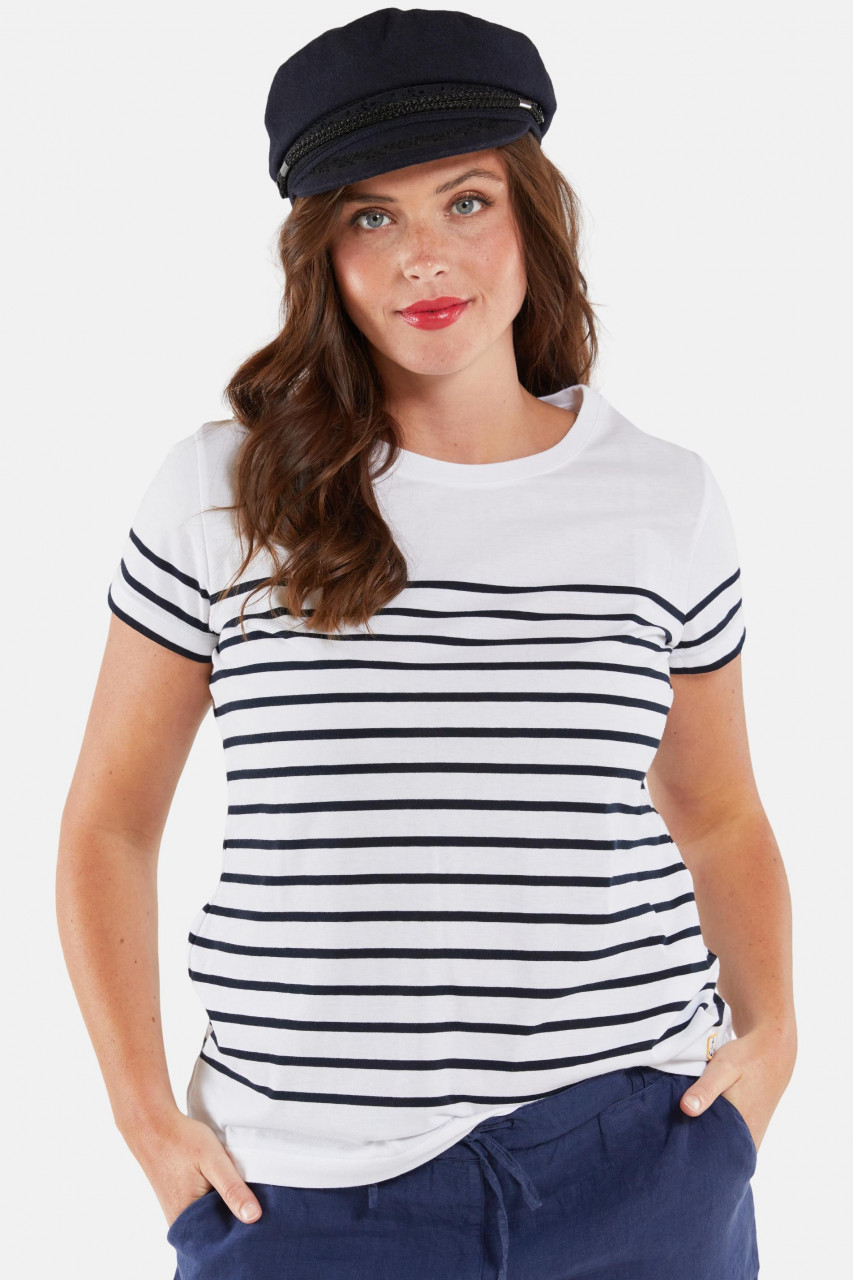 Armor Lux T-Shirt Etel Damen Weiß Dunkelblau Streifenshirt Heritage
