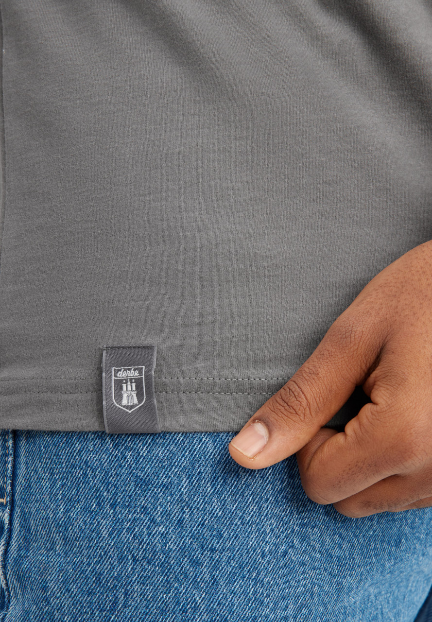 Derbe T-Shirt Zander Strike Herren Grau GOTS Organic