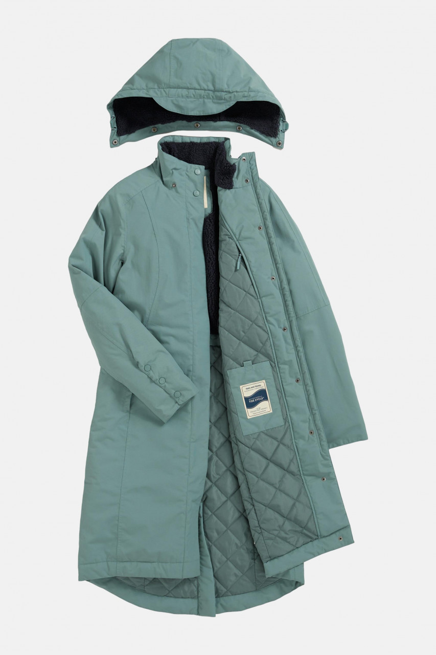 Seasalt Cornwall Regenjacke Janelle Damen Hell Blau Gefüttert Wintermantel