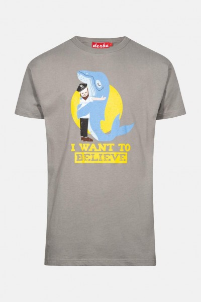 Derbe Herren Shirt Whale Love Wal Grau Castlerock