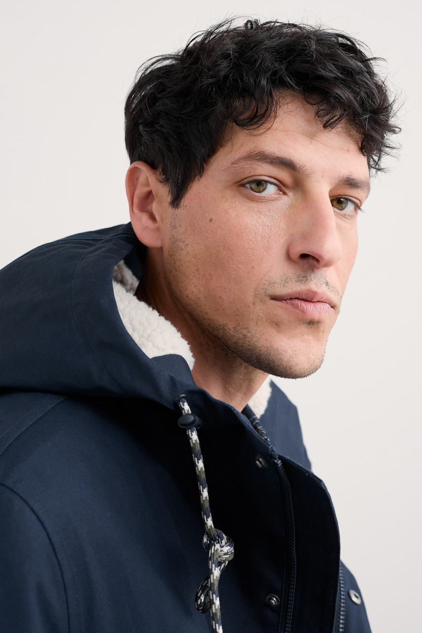 Seasalt Cornwall Regenjacke Tidesman Coat Herren Blau Navy Parka Wintermantel