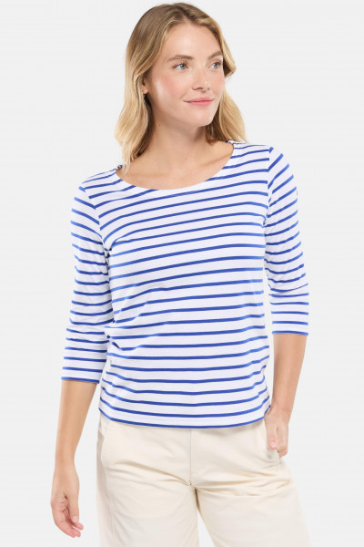 Armor Lux Streifenshirt 3/4-Arm Damen Weiß Sternblau Mariniere Gestreift