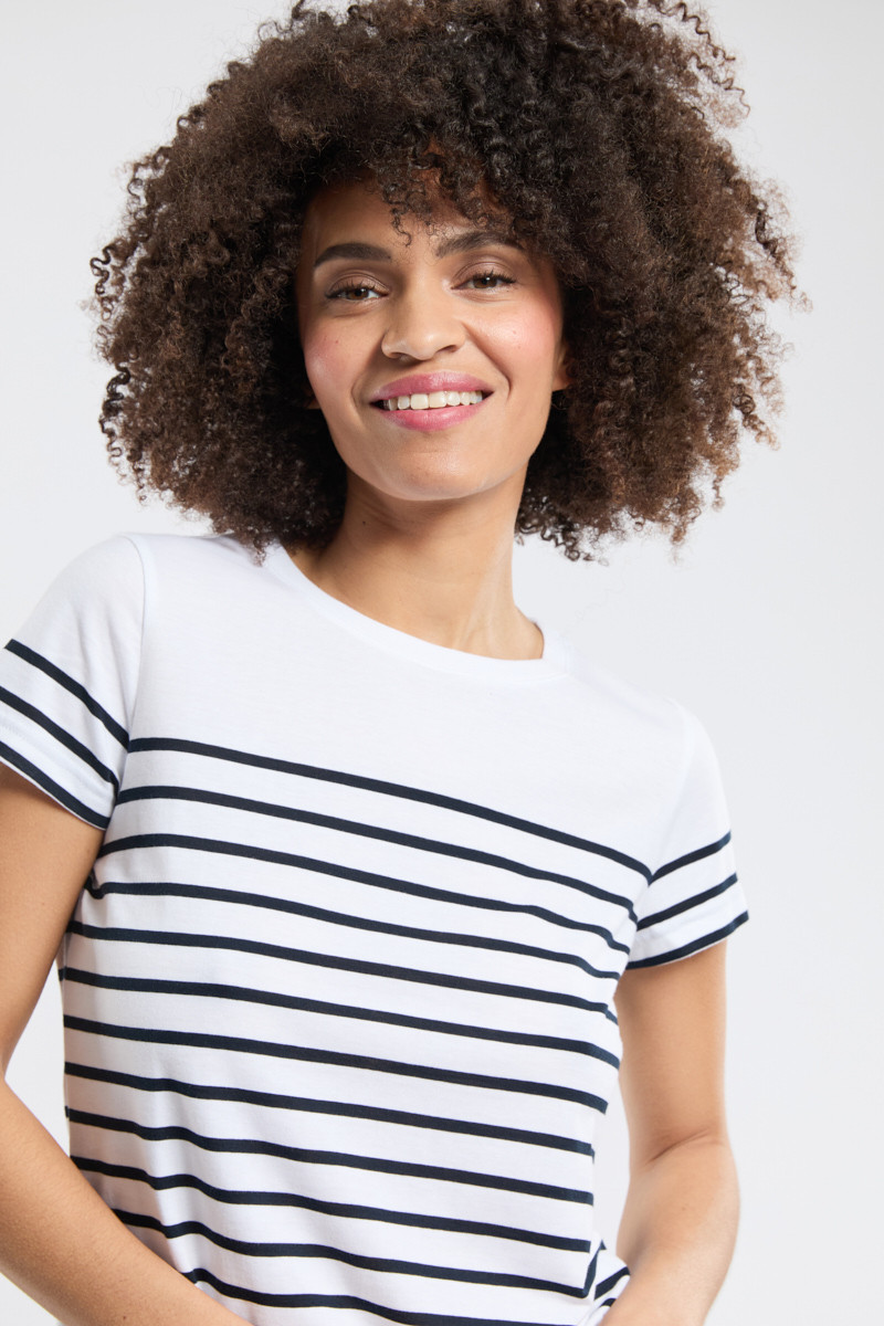 Armor Lux T-Shirt Etel Damen Weiß Dunkelblau Streifenshirt Heritage