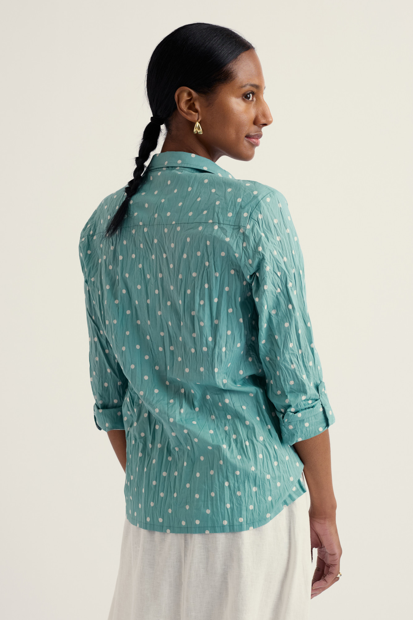 Seasalt Bluse Larissa Damen Türkis Hellblau Punkte Spot