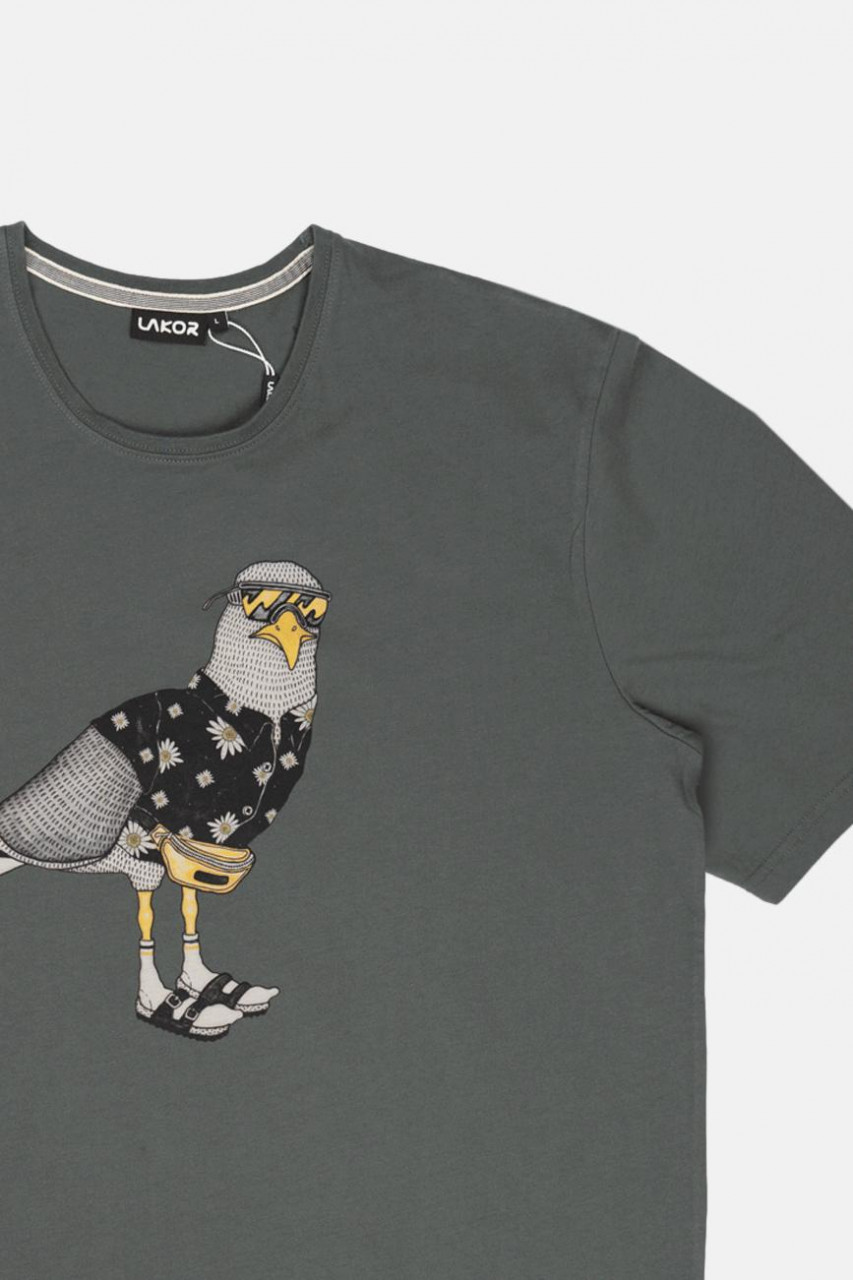 LAKOR T-Shirt Sightseer Herren Grau Möwe