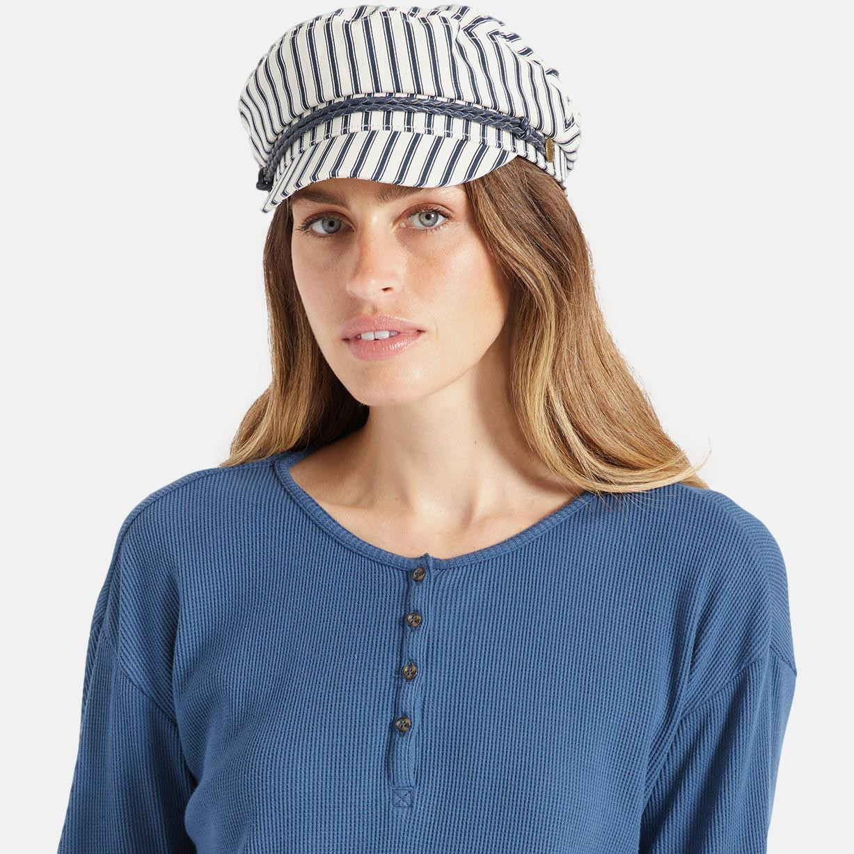 Brixton Ashland Cap Dove Stripe Elbsegler Weiß Blau Gestreift